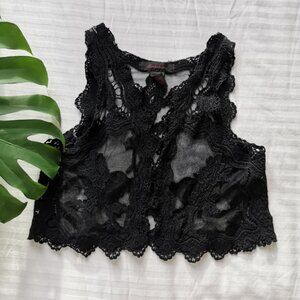 Seductions Sheer Black Vest – Size M